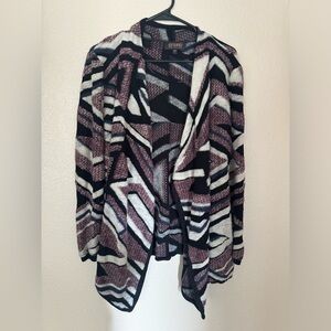 SHYANNE Country Geometric Open Front Cardigan Sweater Western Boho